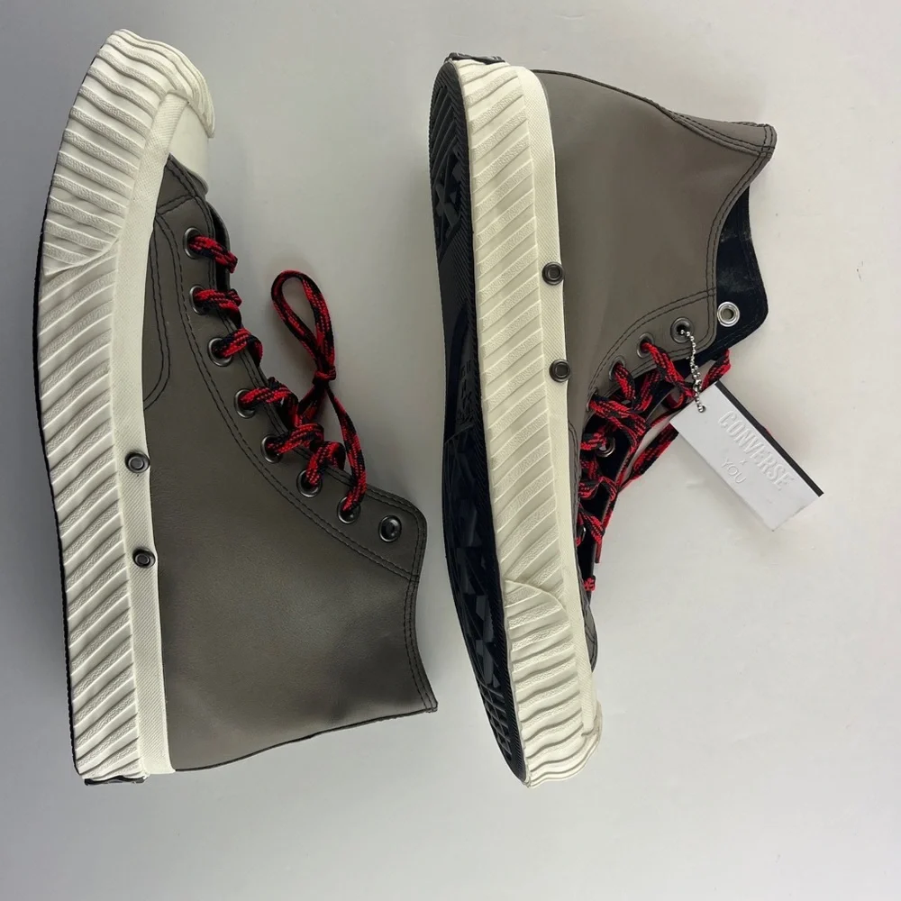 Converse Chuck 70 Bosey Hi Sneaker 168161C Grey Red Leather Mountain Cus… - Picture 9 of 11